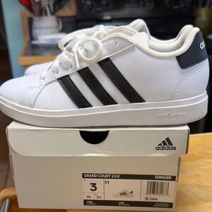 Adidas Kids Grand Court Sneakers - White and Black